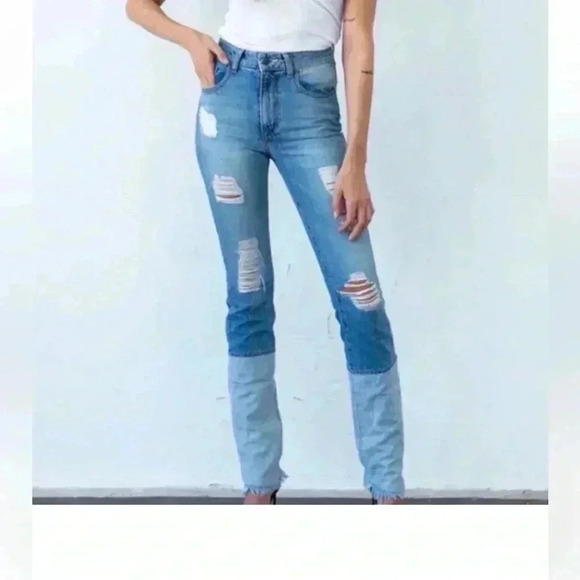 Tribe Kelley Going Coast two toned Jeans size 26 - Picture 3 of 11